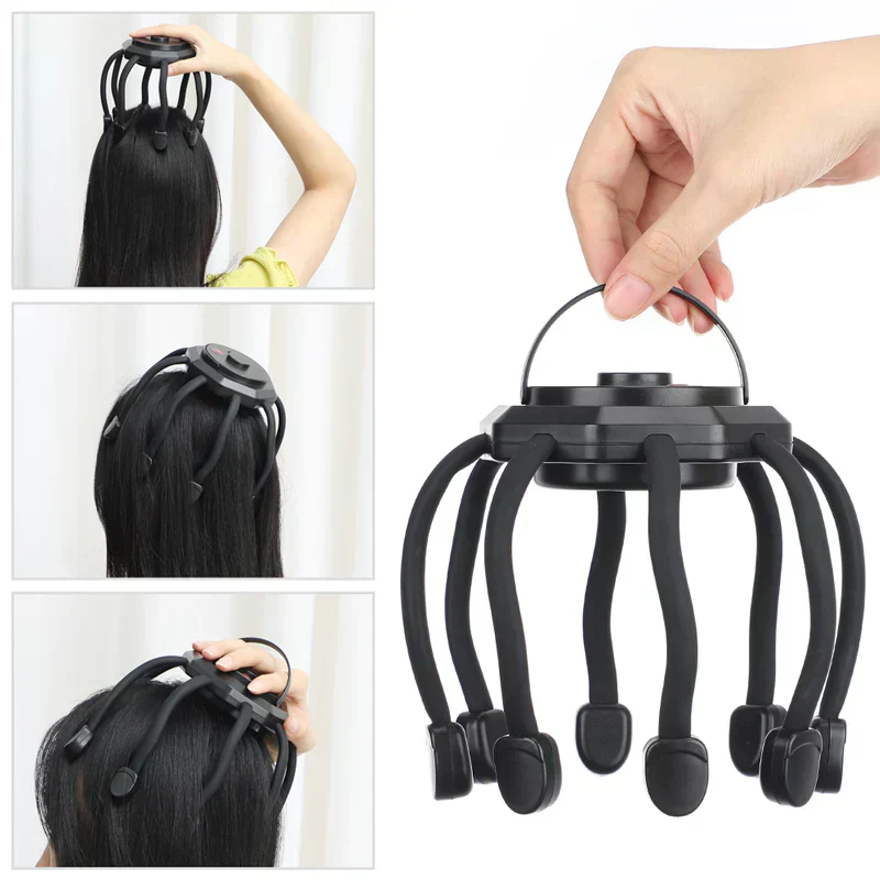 Tragbarer Kopf-Massager zur Stressreduktion und Haarausfallprävention
