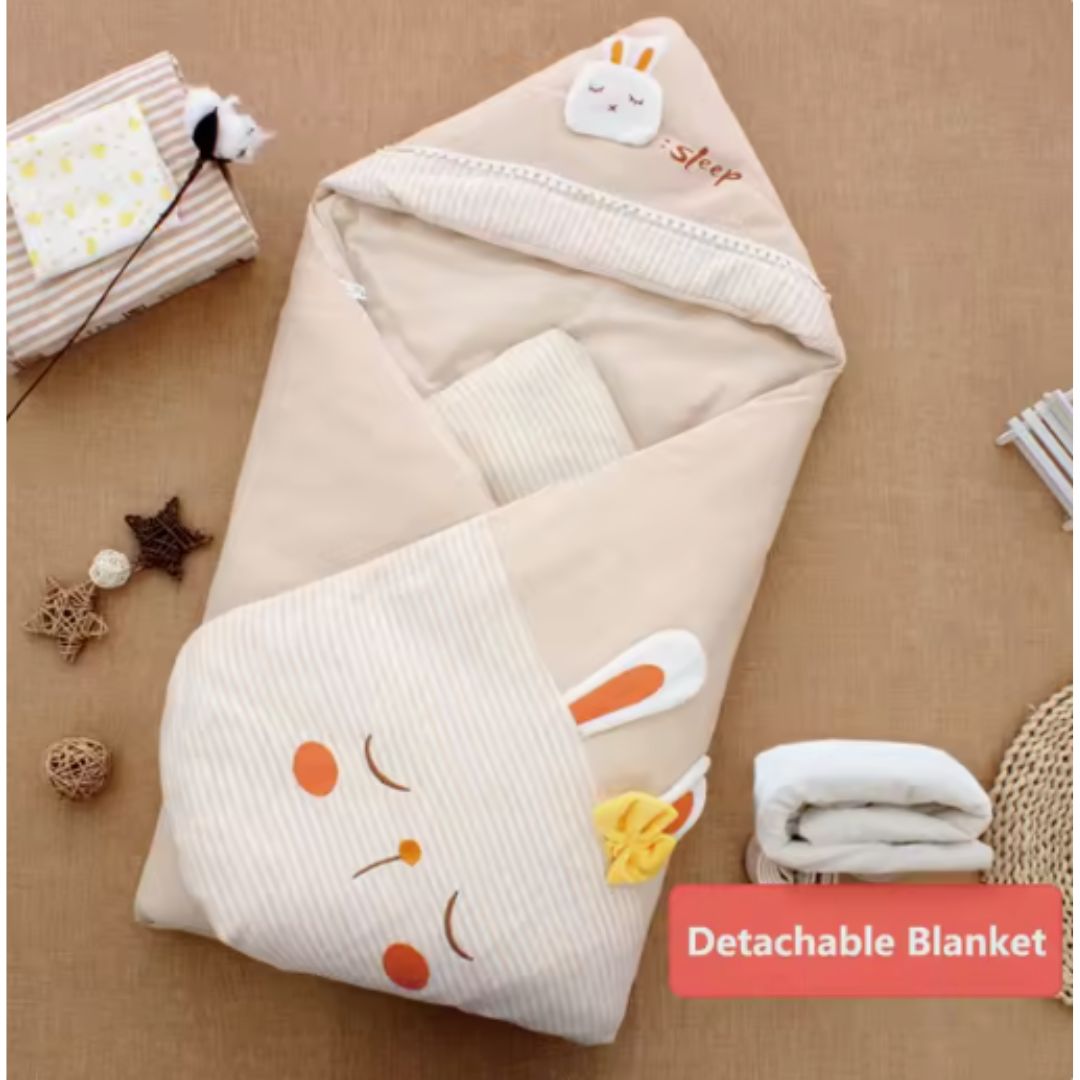 Einschlagdecke für Babys mit Kapuze – Kuscheliger Schlafsack für Neugeborene