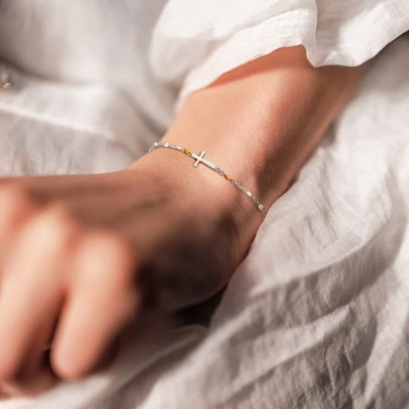 Verstellbares Kreuzarmband für Freundschaft und Glauben – Silber oder Gold – Geschenkbox verfügbar