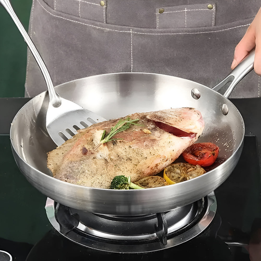 Hochwertige Edelstahl Bratpfanne für gesundes Kochen