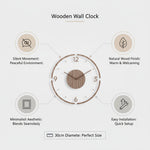 Elegante Holz Wanduhr - Stilvolles Design ohne Geräusche