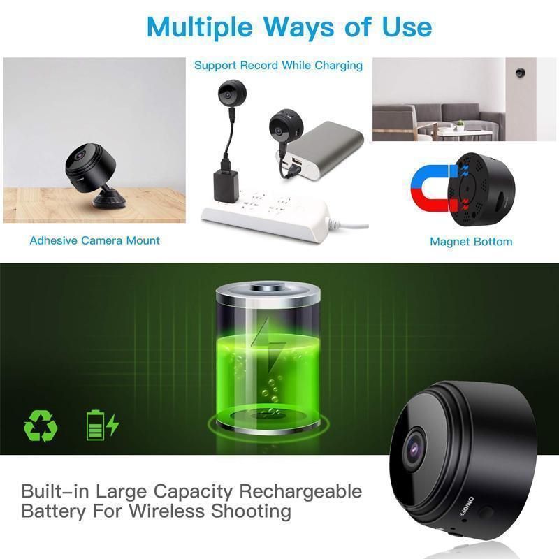 Smart Mini Camera with WiFi and Magnet – 1080p for Optimal Security