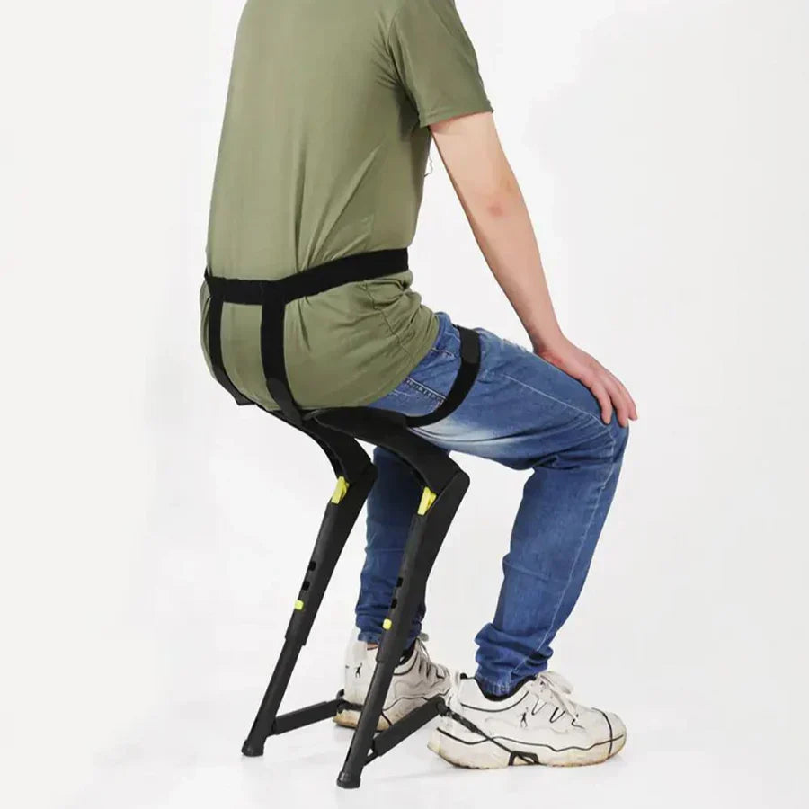 Tragbarer Faltstuhl mit tragbarem Exoskelett für Sportaktivitäten