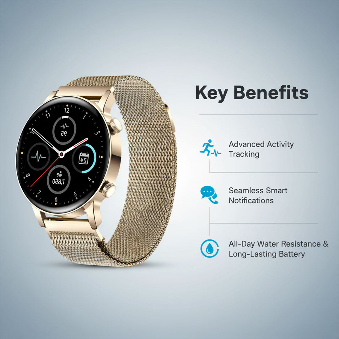Elegante Smartwatch für Damen - Gesundheit und Konnektivität im Blick