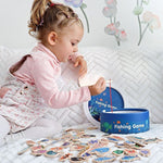 Magnetisches Angelaus Spielzeug aus Holz – 35 bunte Fische