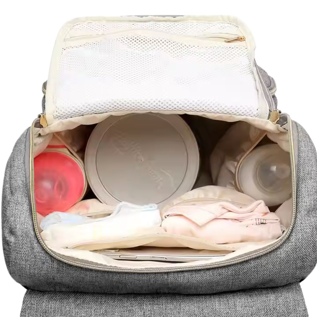 Babywickelrucksack mit USB – Rucksack für Flaschenwärmer und Ladefunktion