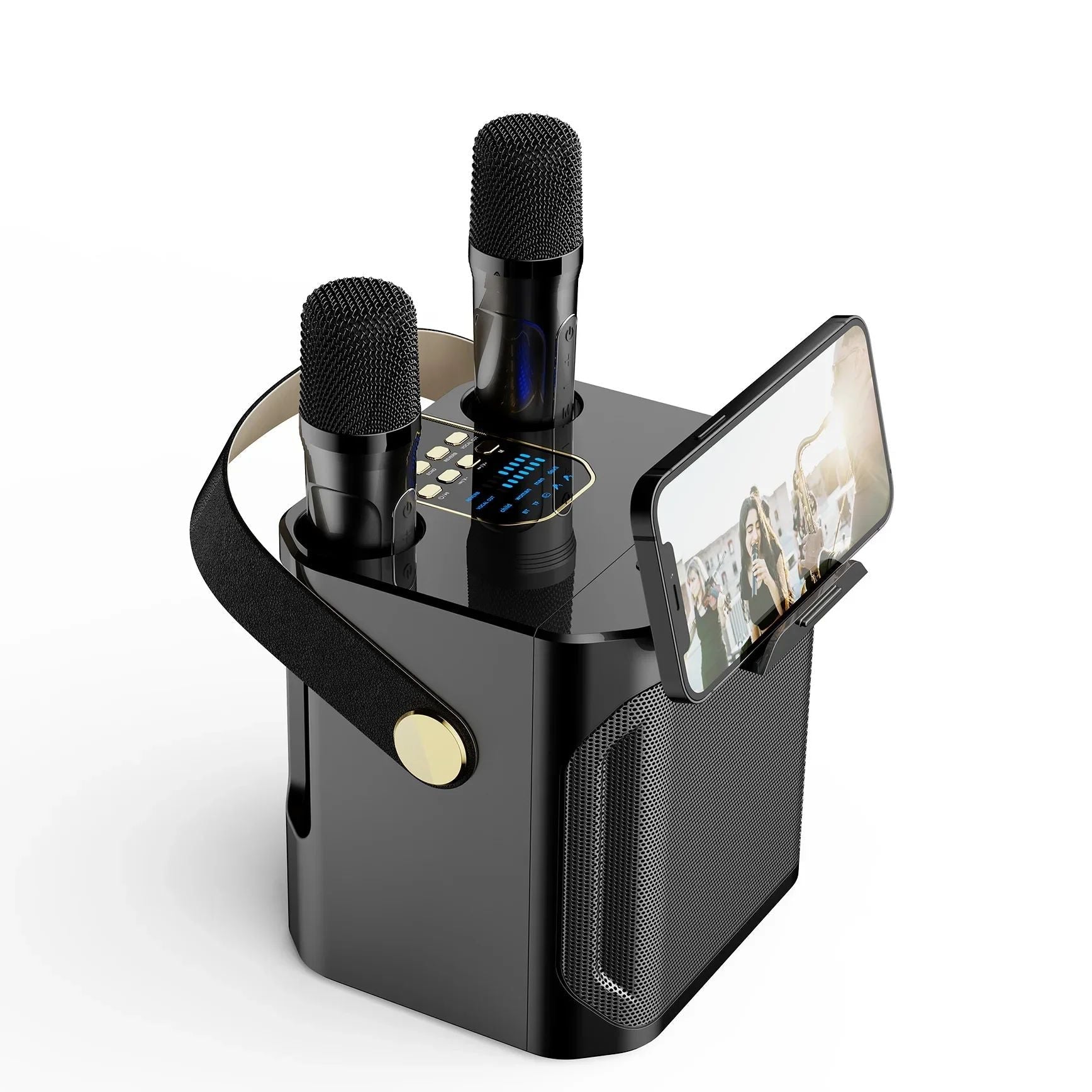 Kabelloser Karaoke Lautsprecher mit Doppel-Mikrofonsystem