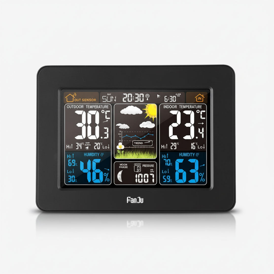 Intelligente Wetterstation für Innen- und Außenbereiche mit LCD-Display
