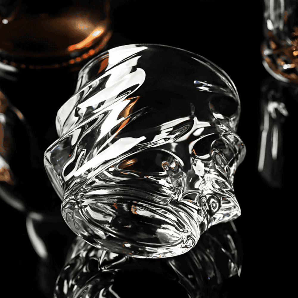 Elegantes Kristall-Whiskyglas mit Facettenmuster