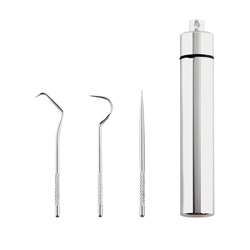 Hochwertiges Edelstahl-Zahnstocher-Set (7 Teile) | Dentisafe