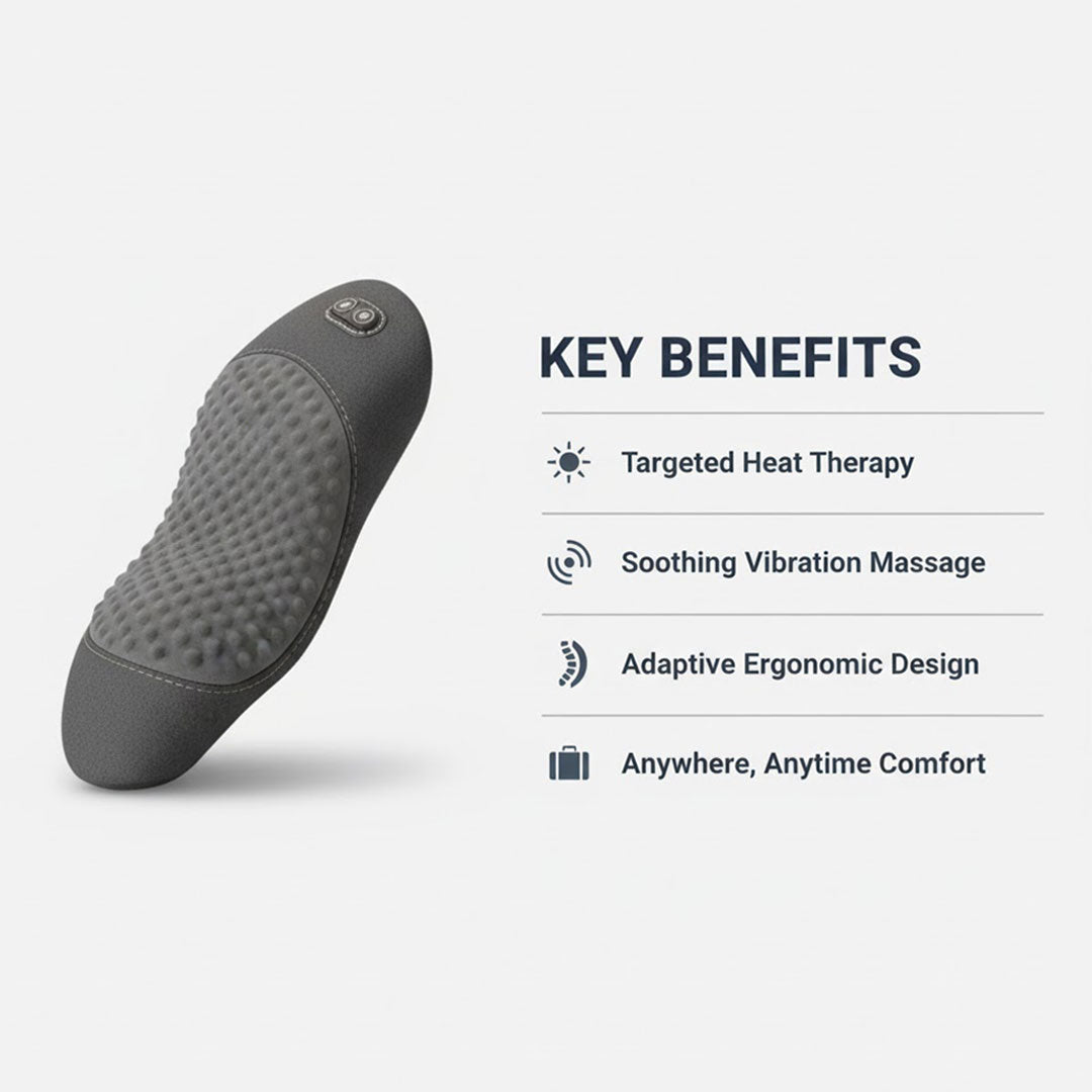 Ergonomisches Rückenstützkissen mit Wärme- und Massagefunktion