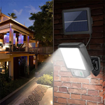 Solarbetriebene Außenbeleuchtung mit Bewegungsmelder – 72 COB LEDs, Fernbedienung, Wetterfeste Gartenbeleuchtung