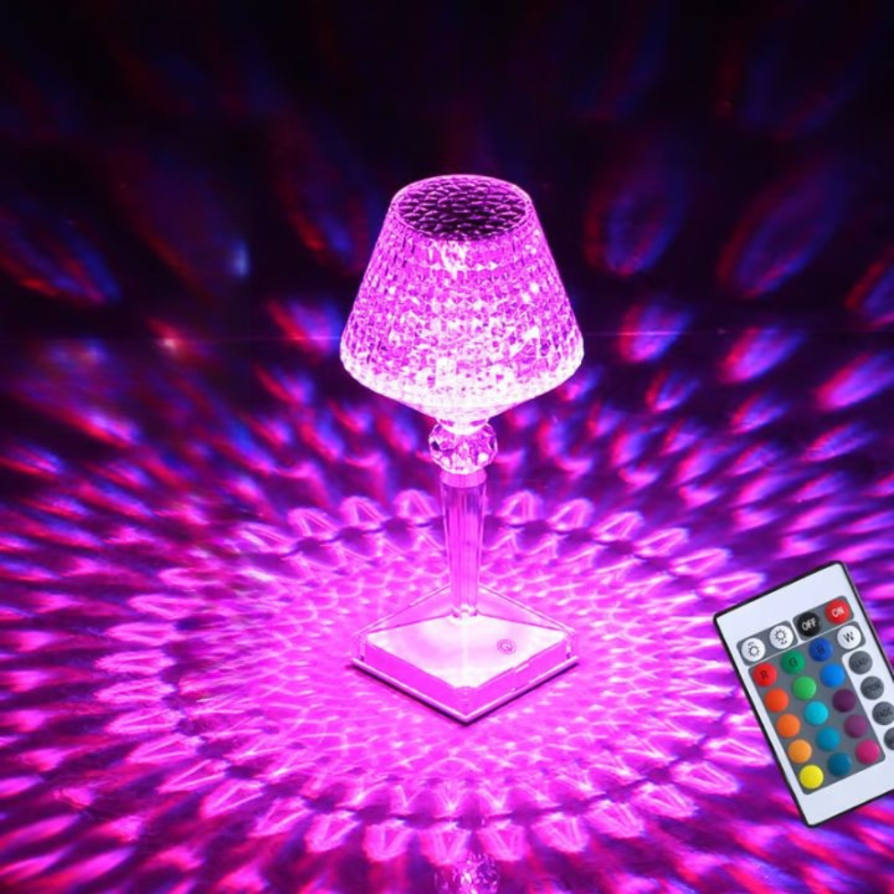 Atmospheric Crystal Table Lamp with Touch Control – 16 Colors
