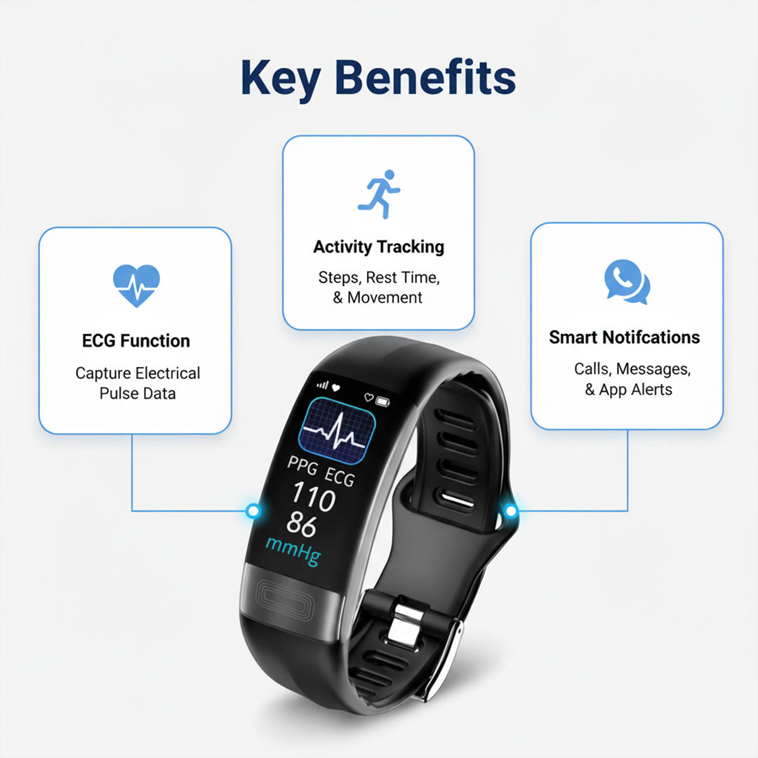 Intelligente Fitnessuhr mit ECG-Überwachung und Aktivitäts-Tracking