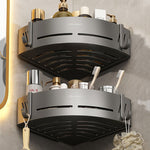 Aluminiumregal für Badezimmer-Ecken – Selbstklebend, bohrfrei