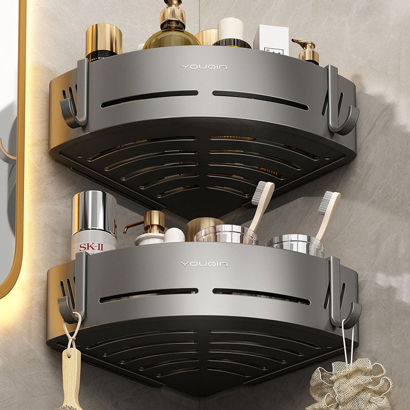 Aluminiumregal für Badezimmer-Ecken – Selbstklebend, bohrfrei