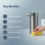 Hygienischer Seifenspender mit Sensor - Edelstahl-Design