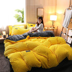 Cozy Corduroy Velour Duvet Cover Set for Winter