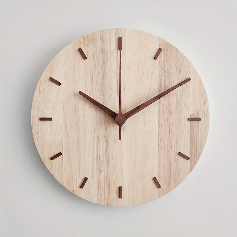 Handgefertigte Wanduhr aus Holz im skandinavischen Design – 30 cm Durchmesser