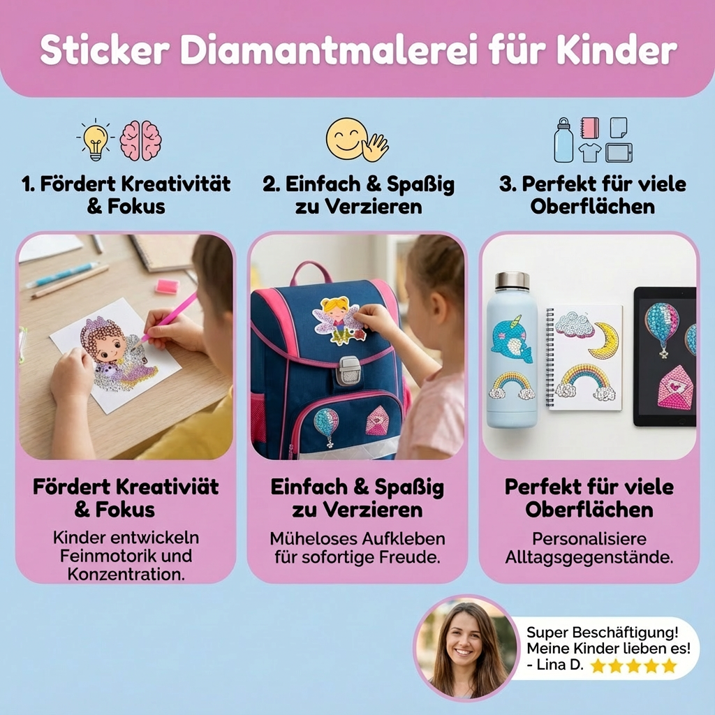 Diamantmalerei Aufkleber für Kinder