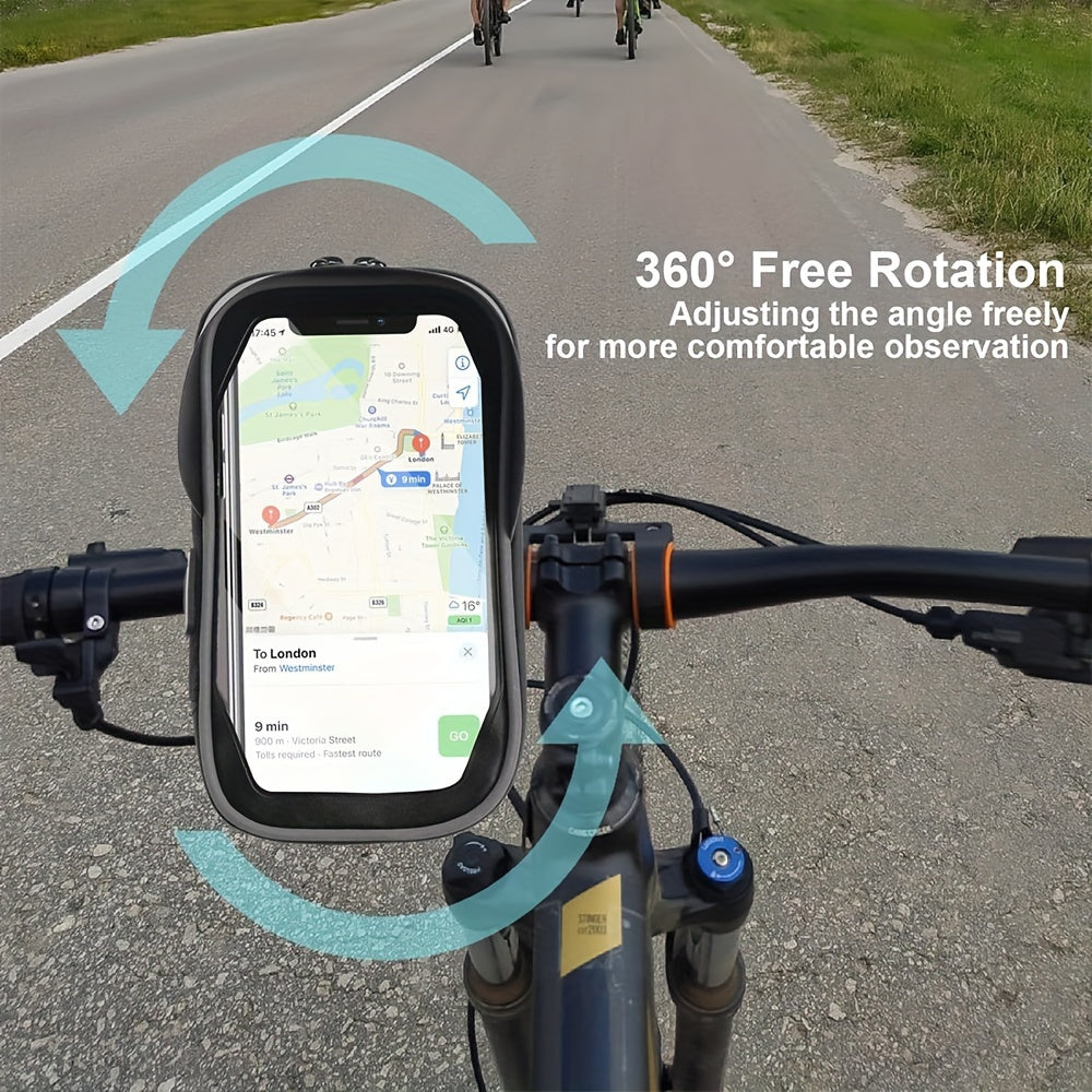 Wasserdichter Handyhalter für Fahrrad und Motorrad – 360° drehbar, passend für 4,5–6,4 Zoll