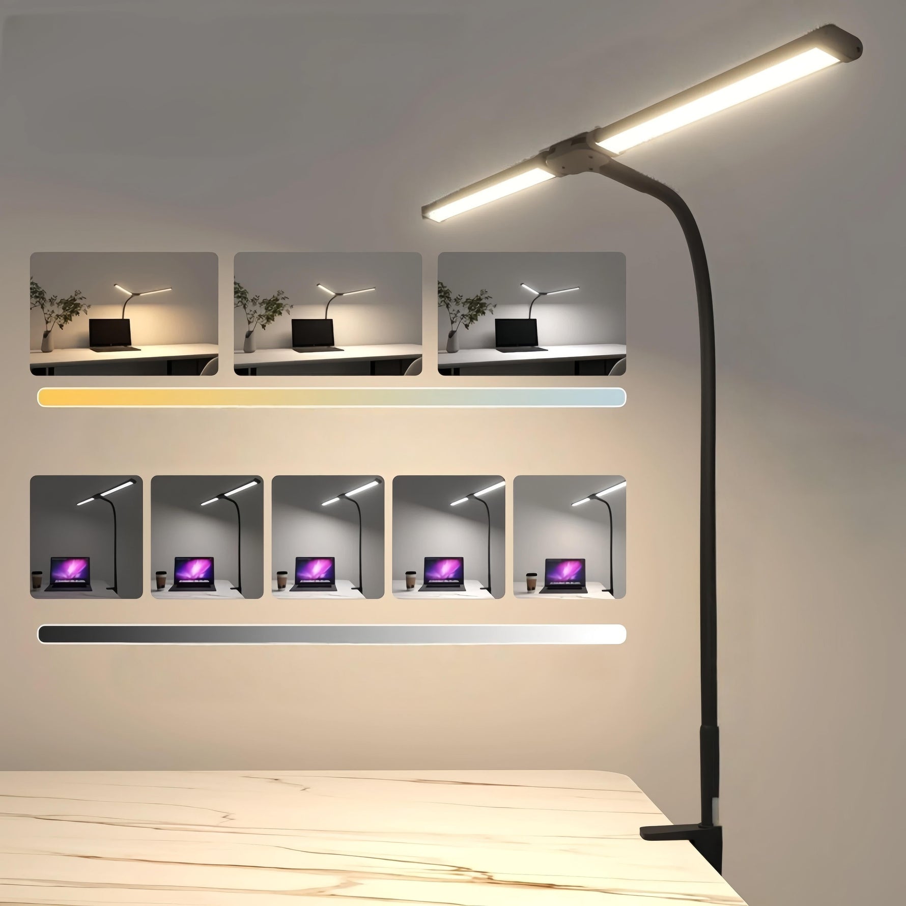 FlexiLight - Anpassbare LED-Schreibtischlampe mit Doppelkopf