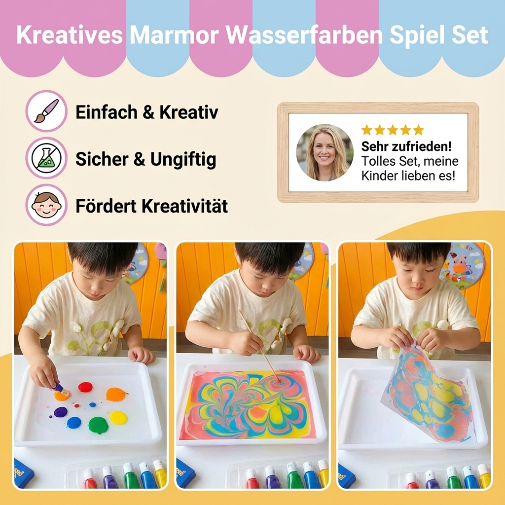 Wasserfarben Set für kreative Marmorierungen