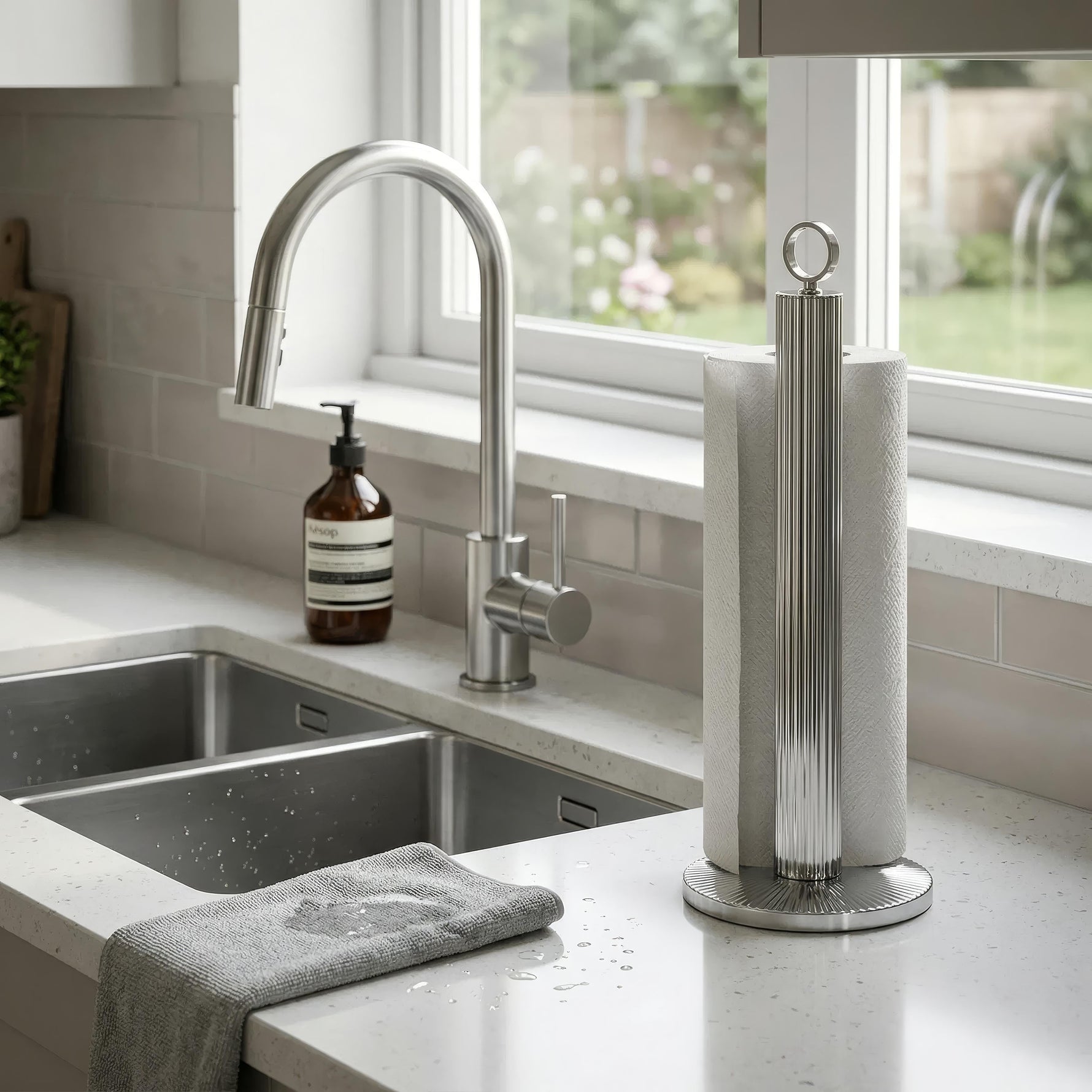 Stylish Stainless Steel Paper Towel Holder for Modern Kitchens