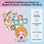 100 Stück Mückenabwehr Aufkleber für Kinder und Babys – Natürliche Lösung
