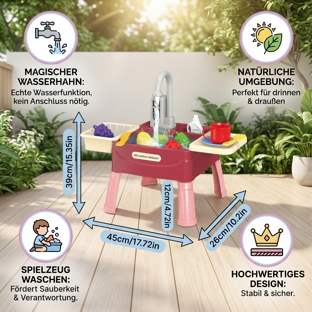 Spielküche mit Wasserhahn und magischen Funktionen