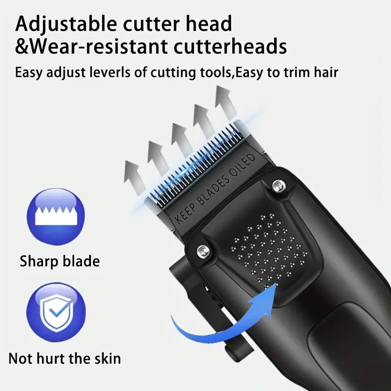 Praktisches Haarschneider-Set mit LED-Anzeige