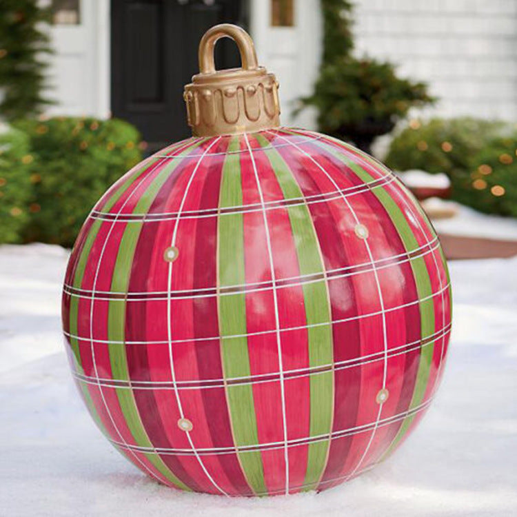 Aufblasbarer Weihnachtsball für den Außenbereich 60 cm – Wetterfeste PVC-Dekoration