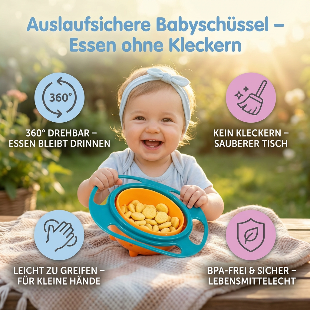 Kleckersichere Schüssel für Babys – Mahlzeiten ohne Verschütten