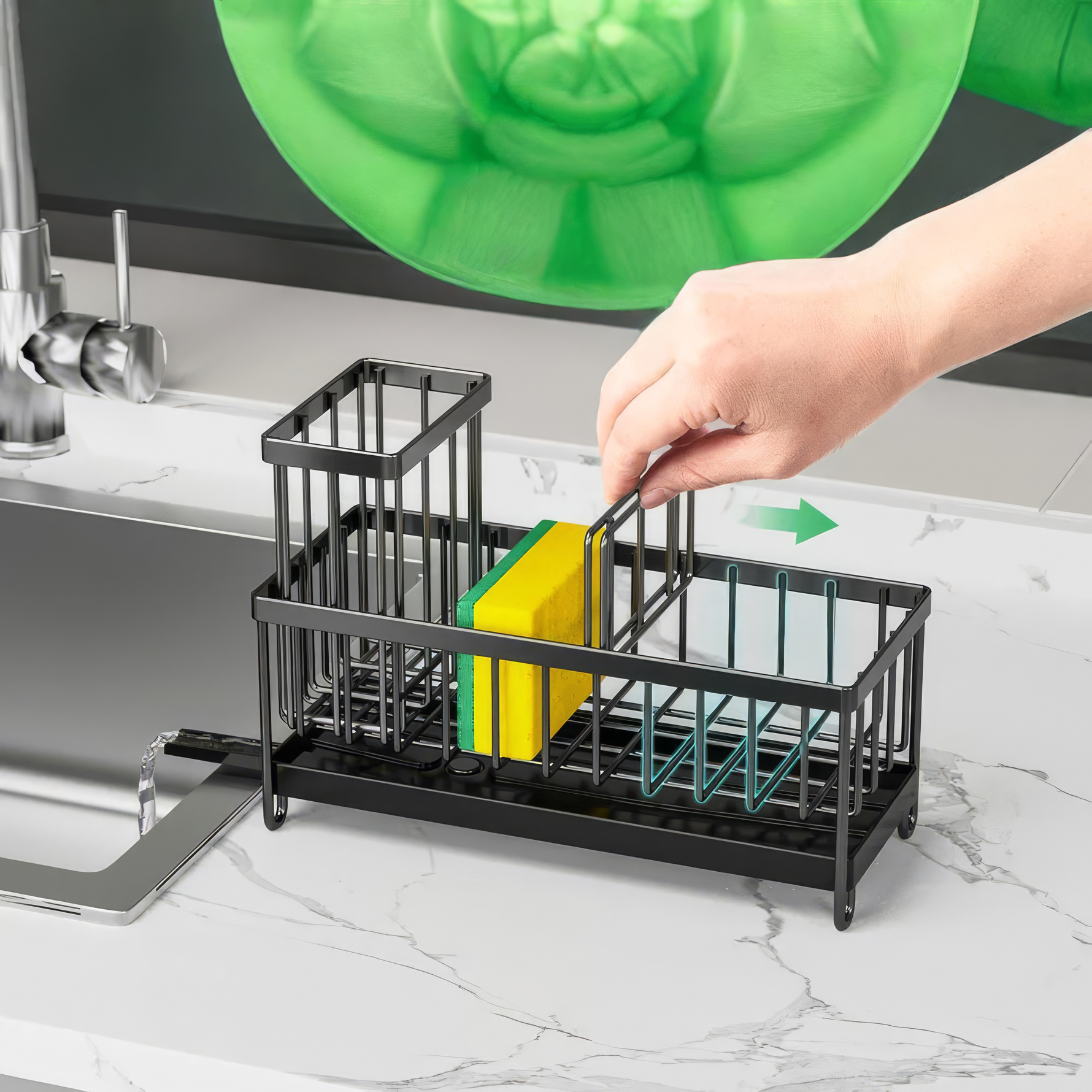 Küchenorganizer – Praktischer Halter für Schwämme und Bürsten