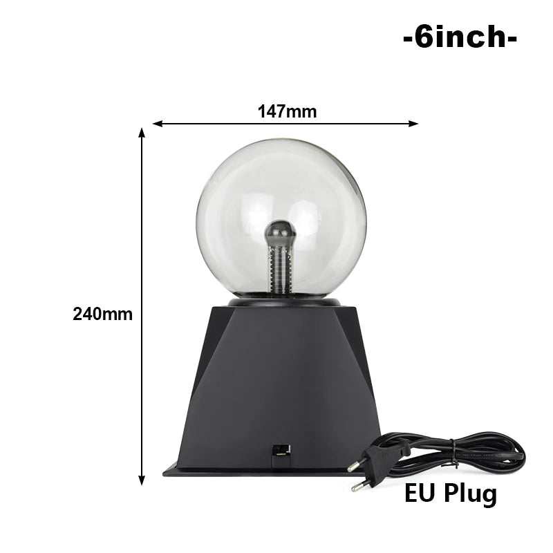 Luminara | Fascinating Plasma Light Sphere with Touch Sensor | LED Lamp with Sound Control | 220V EU Plug | 10–20 cm | Decorative Light for Any Occasion