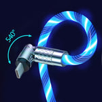 Flexibles USB-Ladekabel mit drehbarem Stecker und LED-Beleuchtung