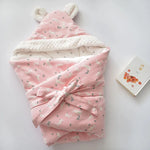 Kuscheldecke für Babys mit Kapuze – Fleece-Decke mit Ohren