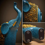 Elegante Elefanten-Figuren im Retro-Stil mit goldenen Akzenten (2er Set)
