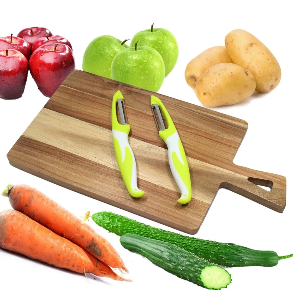 2er Set Präzisions-Schäler mit Edelstahlklingen für Obst und Gemüse