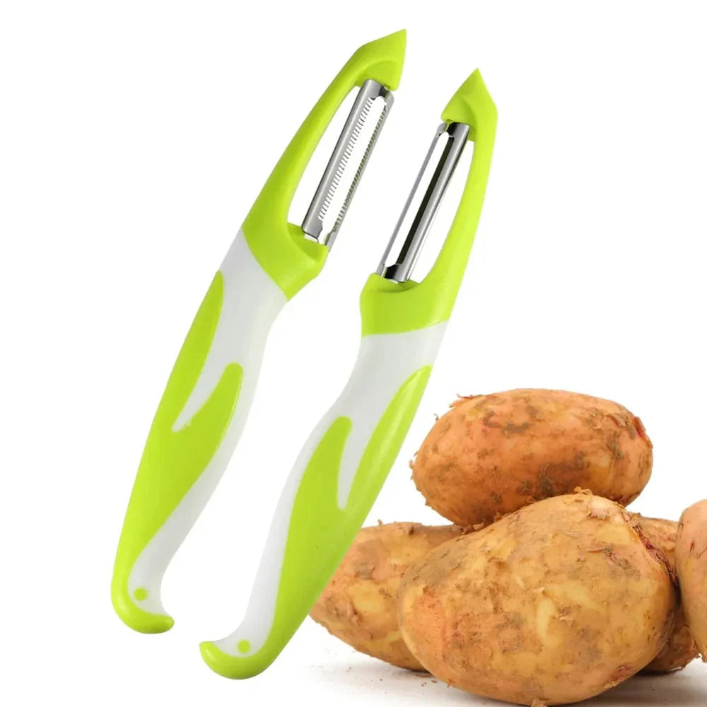 2er Set Präzisions-Schäler mit Edelstahlklingen für Obst und Gemüse
