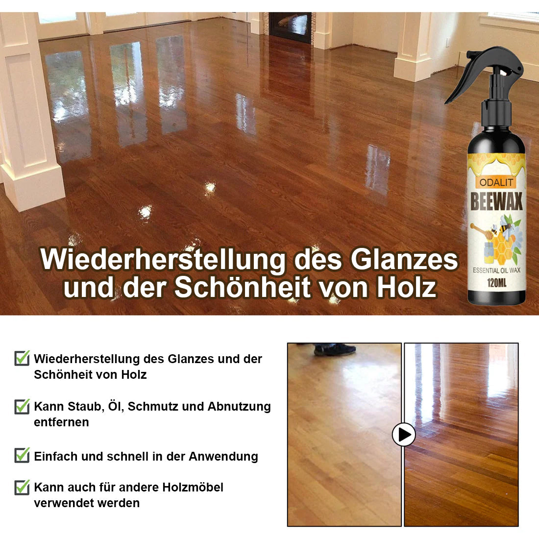 Bienenwachs Pflege-Spray für Holz 120 ml
