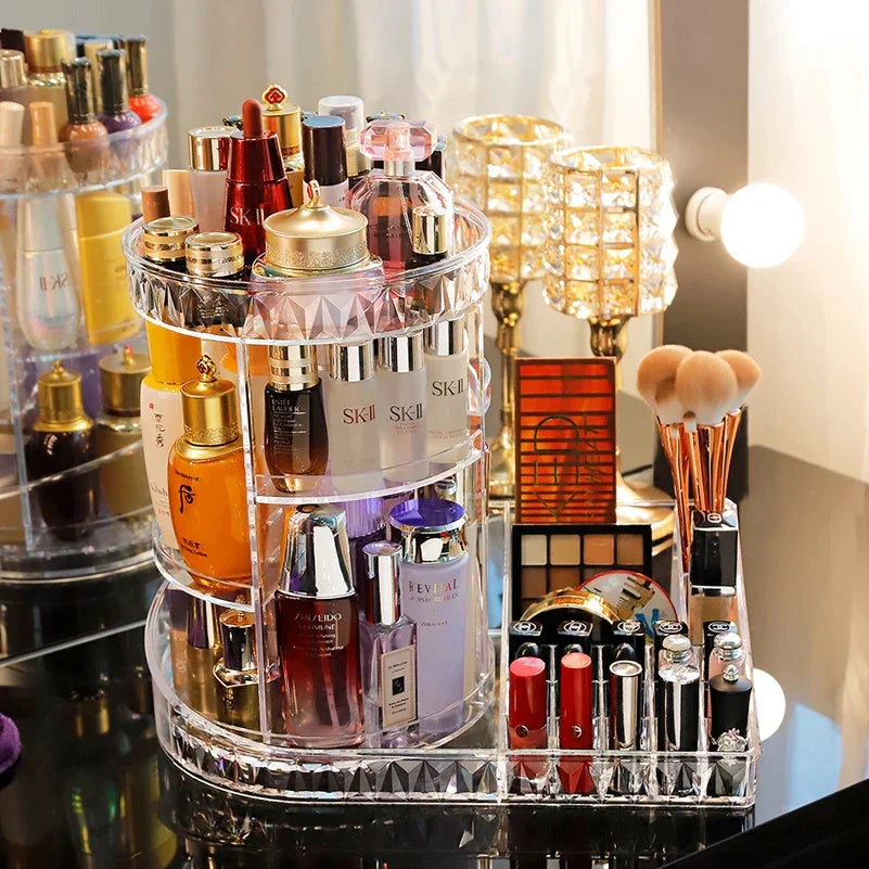 360° Drehbarer Kosmetik Organizer für Perfekte Übersicht