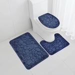 3-piece Non-slip Bath Mat Set - Soft Microfiber with Modern Stripe Pattern