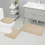 3-piece Non-slip Bath Mat Set - Soft Microfiber with Modern Stripe Pattern
