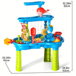 Bunter 3-stufiger Sand- und Wassertisch für Kinder