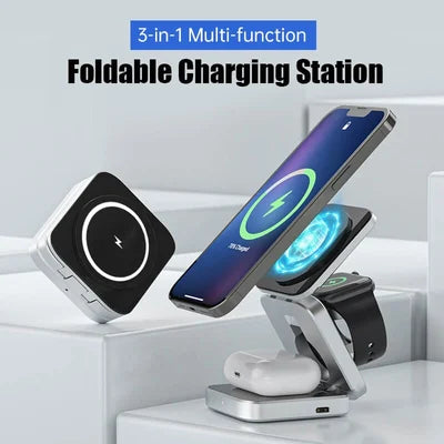 Vielseitige 3-in-1 Zusammenklappbare Wireless-Ladestation