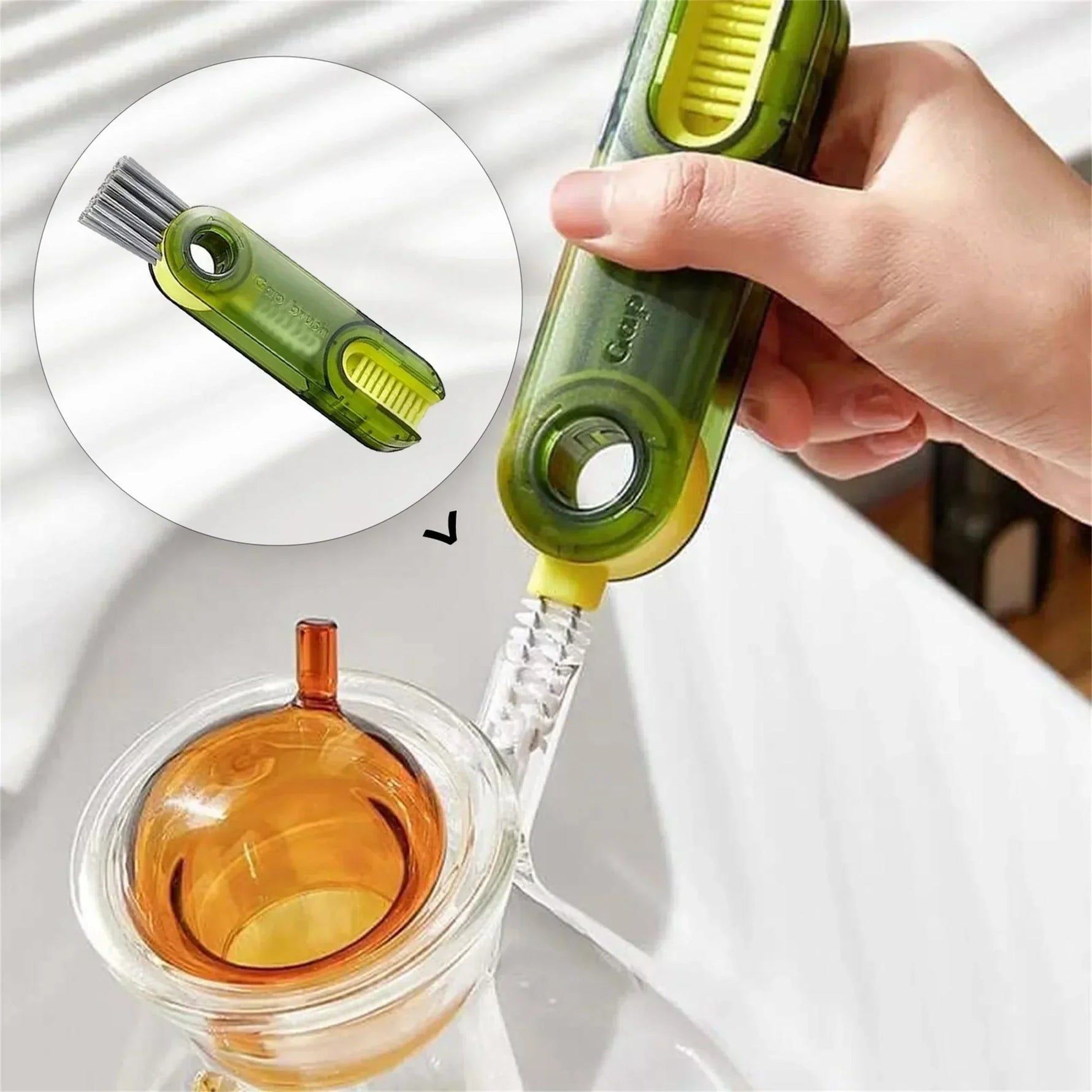 Revolutionäre 3-in-1 Flaschenbürste in U-Form