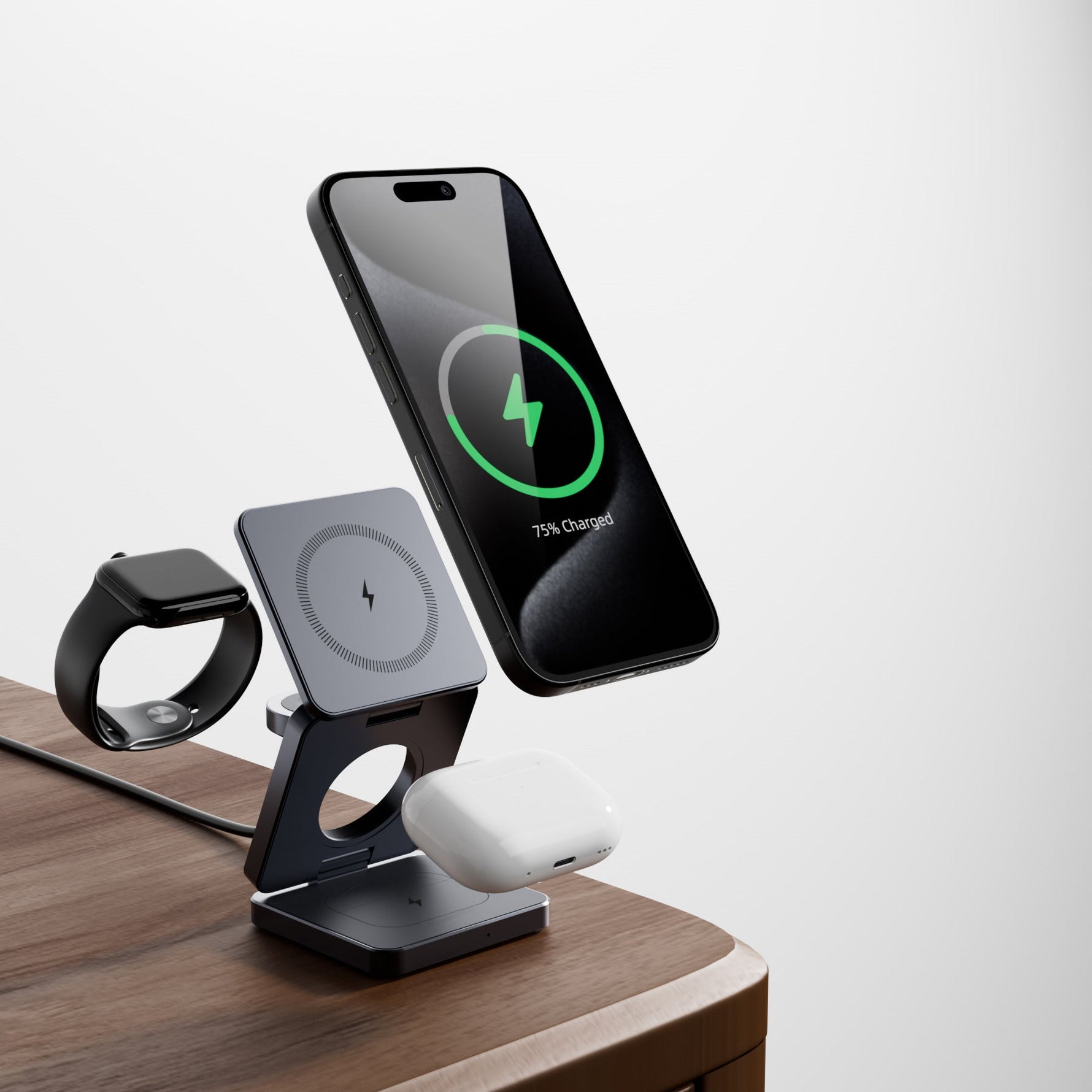 SmartCharge Pro - Faltbares 3-in-1 Wireless Ladegerät für Geräte