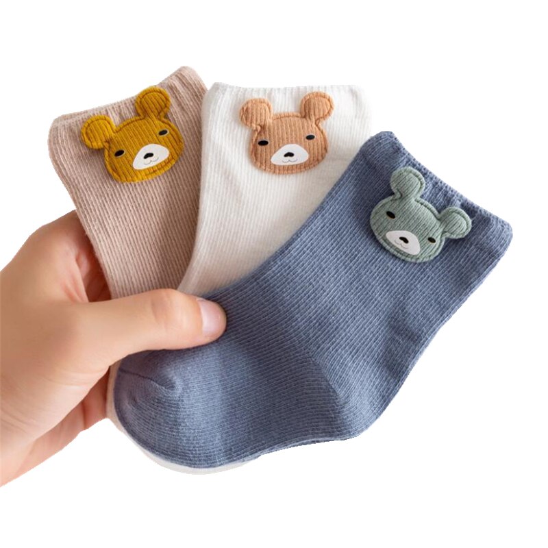 3 Pairs of Soft Cotton Socks for Newborns