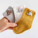 3 Pairs of Soft Cotton Socks for Newborns